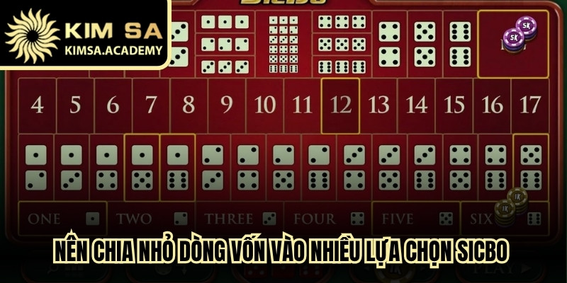 Nên chia nhỏ dòng vốn vào nhiều lựa chọn Sicbo trực tuyến