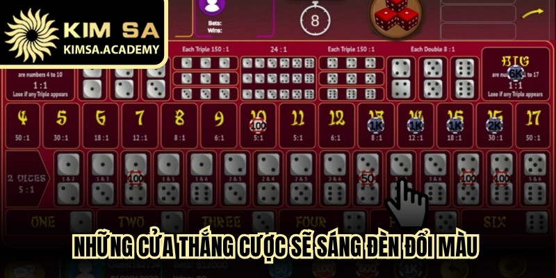 Những cửa thắng cược sẽ sáng đèn đổi màu để thuận tiện đối chiếu