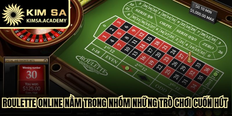 Roulette online nằm trong nhóm những trò chơi cuốn hút bậc nhất